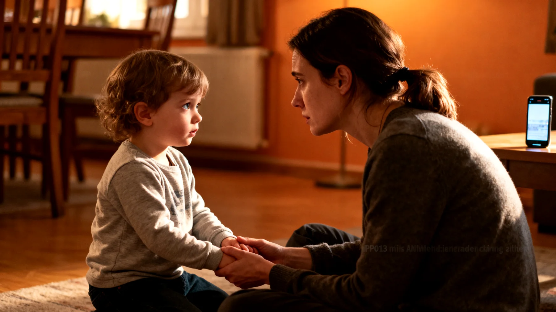 Die Mutter fühlt sich schuldig, weil sie aufgrund von Arbeit und Alltagsstress kaum echte Qualitätszeit mit ihren kleinen Kindern verbringt. Die wenigen gemeinsamen Momente sind oft von Ablenkung, Müdigkeit oder dem Smartphone geprägt, sodass die Kinder beginnen, ihre Unzufriedenheit durch Quengeln, Klammern oder Rückzug auszudrücken."